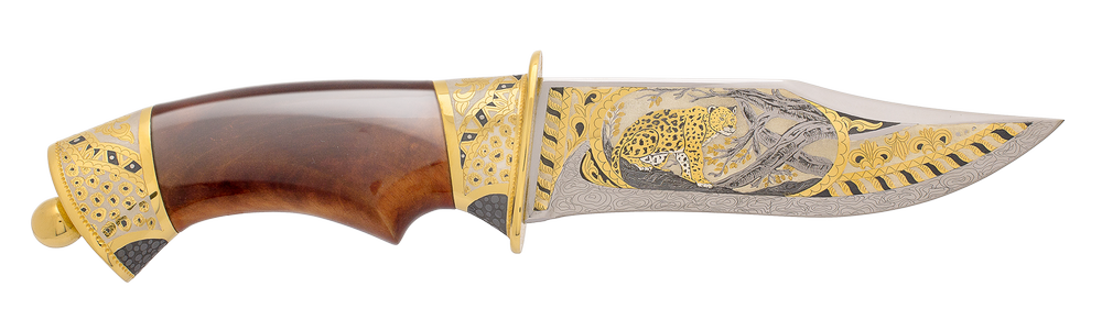 Leopard Handmade Knife Custom Engraving