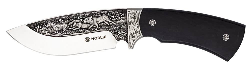 engraved knife Lions, Zebras