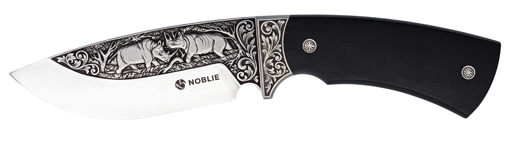custom engraved knife African Rhino