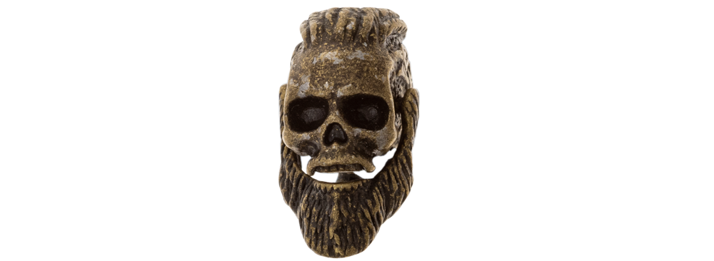 Antique Viking Skull Paracord Bead | Knife Lanyard EDC Beads