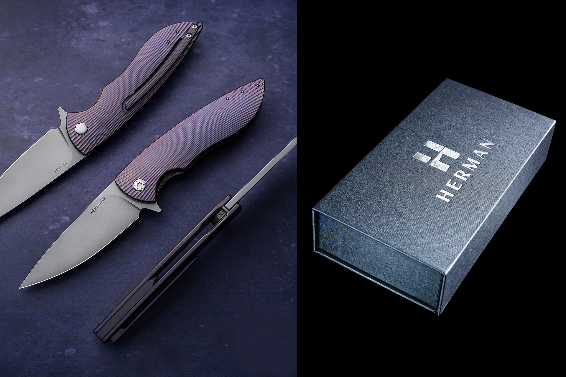 Herman Sting MagnaCut knife set with box and accessories